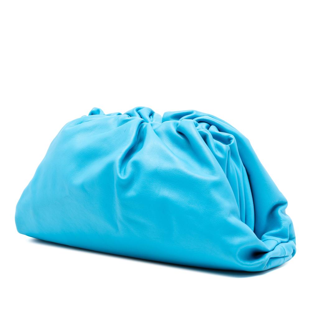 Bottega Veneta B Bottega Veneta Blue Aqua Lambskin Leather Leather Lambskin The Pouch Italy