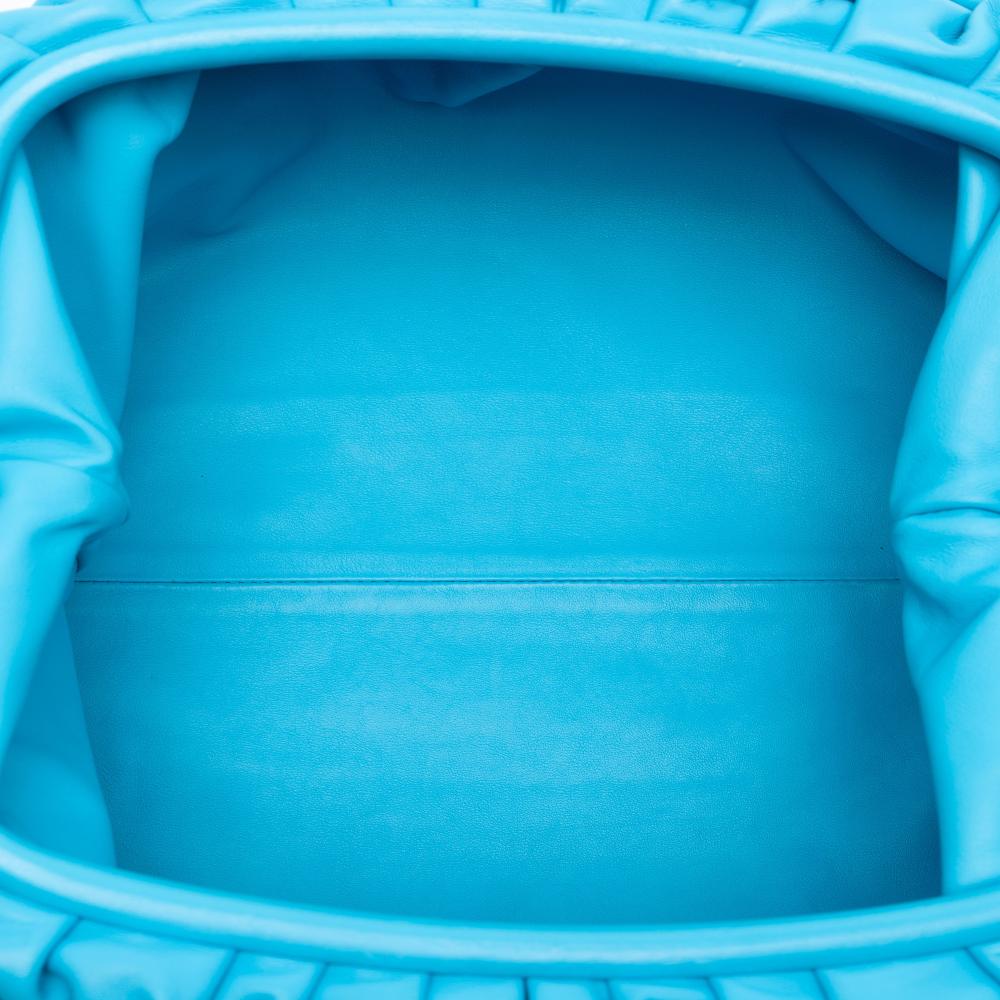 Bottega Veneta B Bottega Veneta Blue Aqua Lambskin Leather Leather Lambskin The Pouch Italy