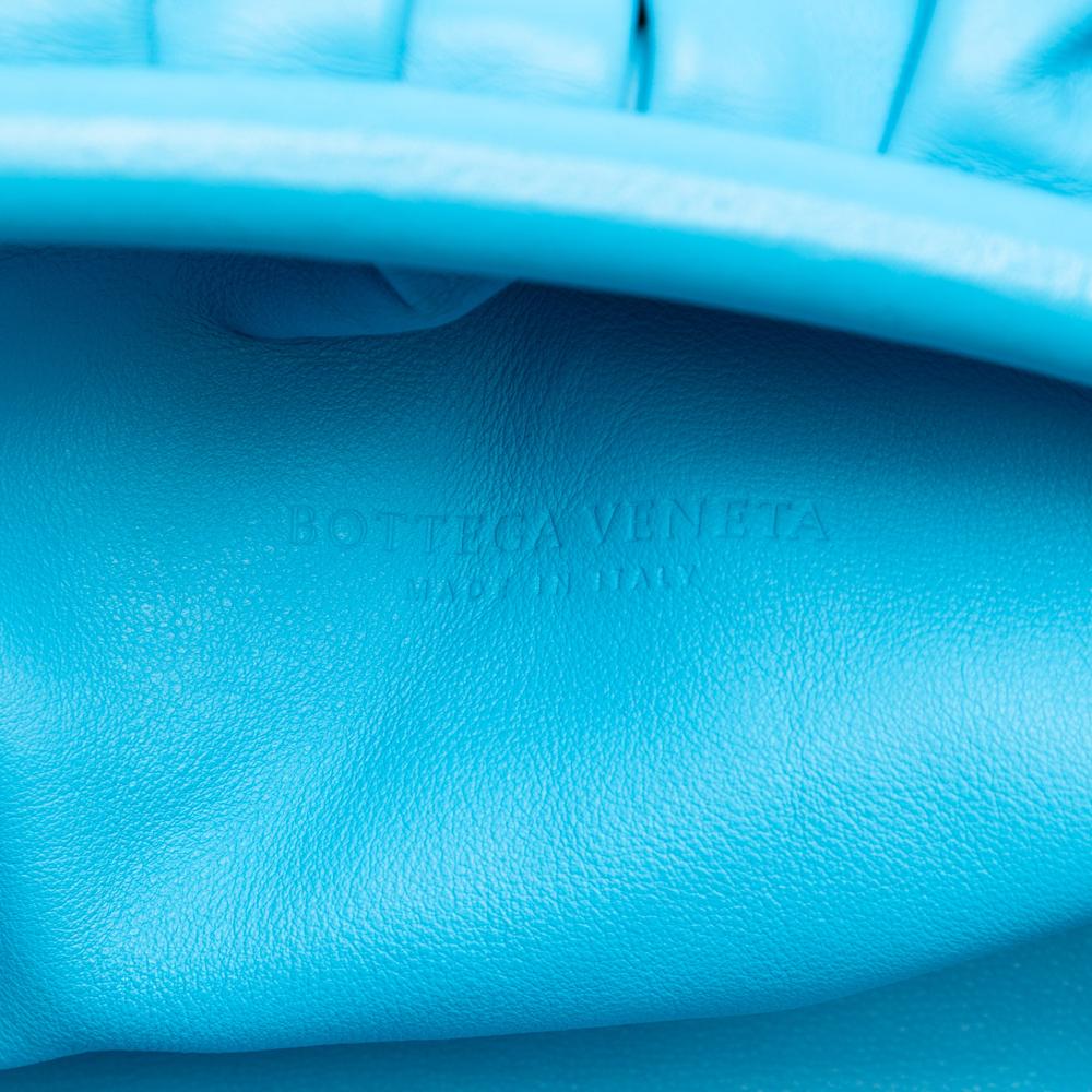 Bottega Veneta B Bottega Veneta Blue Aqua Lambskin Leather Leather Lambskin The Pouch Italy