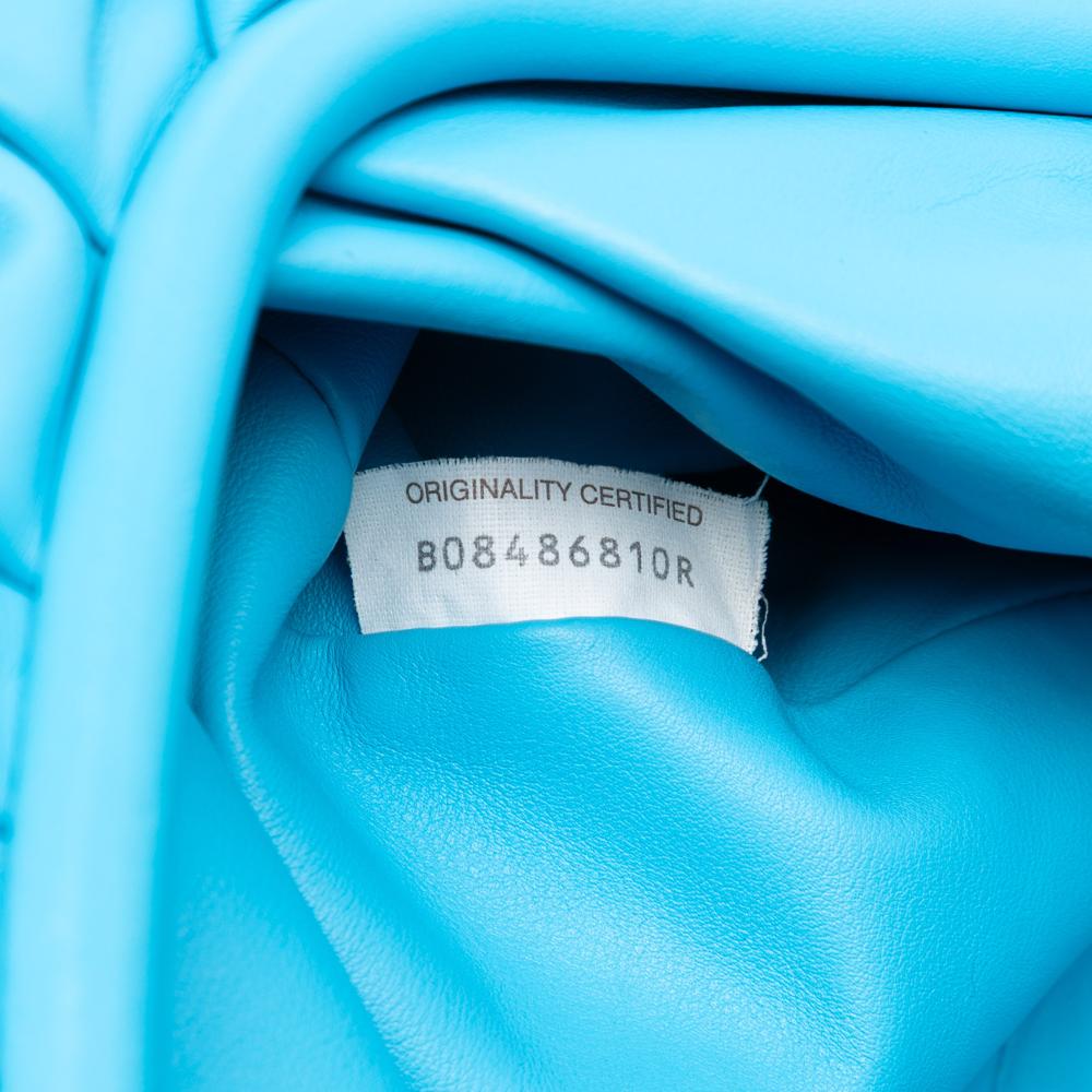 Bottega Veneta B Bottega Veneta Blue Aqua Lambskin Leather Leather Lambskin The Pouch Italy