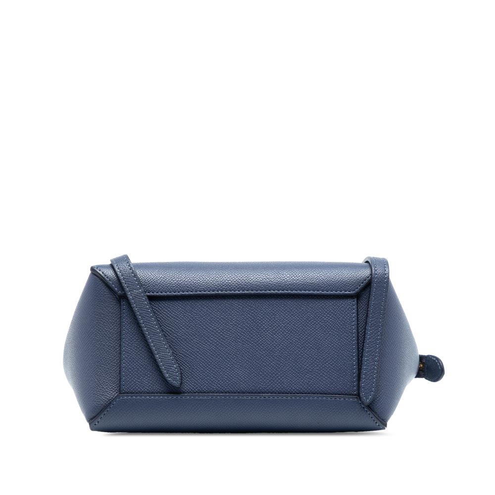 Celine B Celine Blue Dark Blue Calf Leather Nano Grained skin Belt Bag Italy