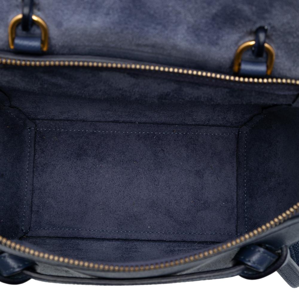 Celine B Celine Blue Dark Blue Calf Leather Nano Grained skin Belt Bag Italy