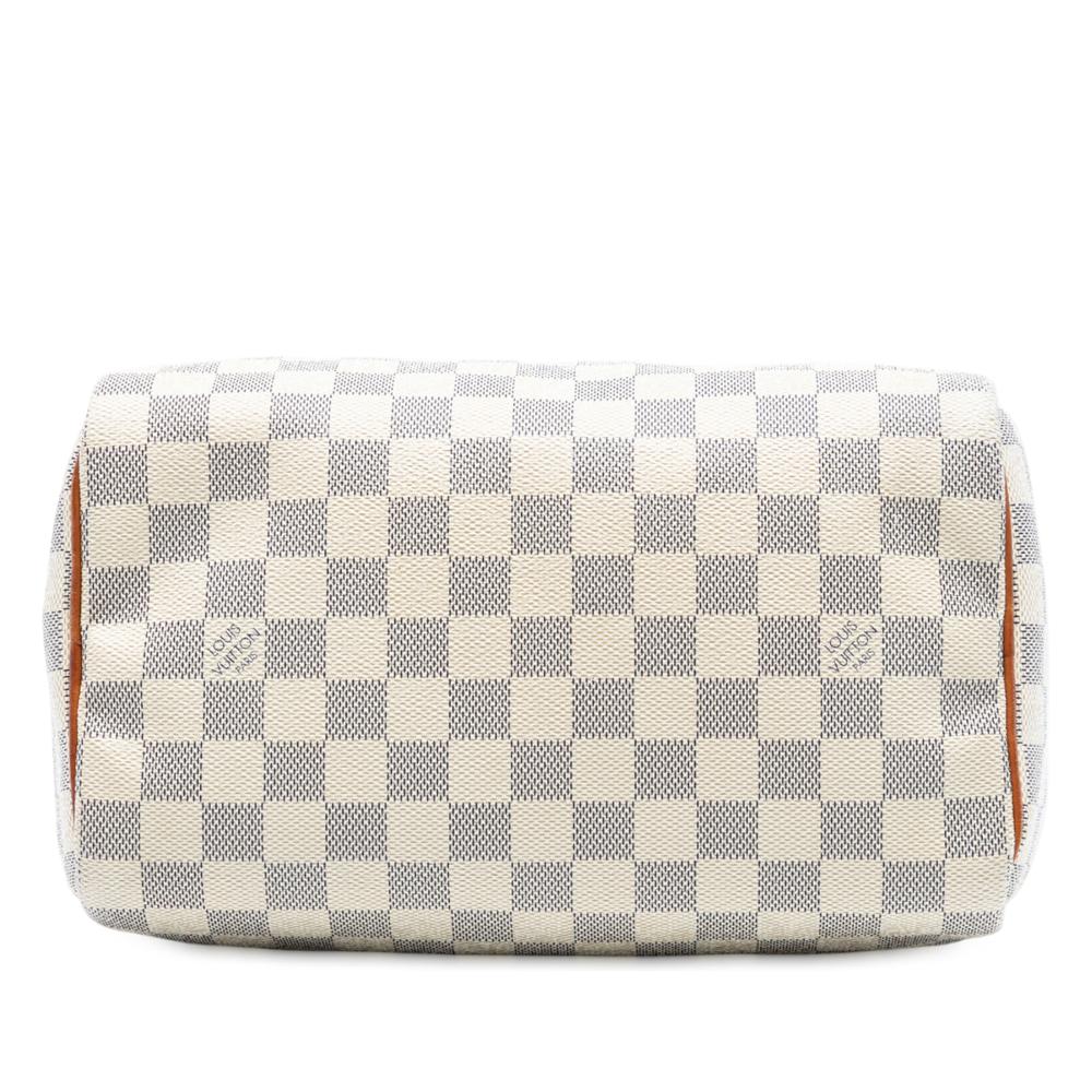 Louis Vuitton B Louis Vuitton White Damier Canvas Fabric Damier Azur Speedy 25 United States