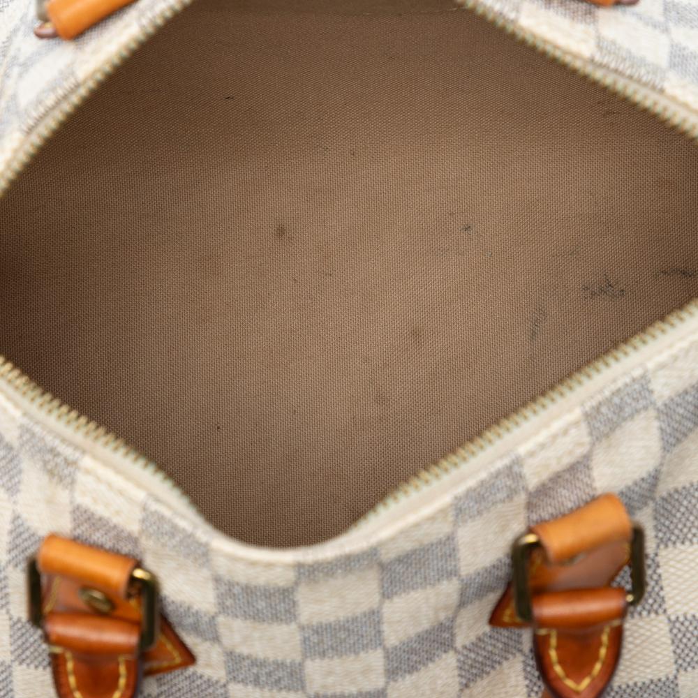 Louis Vuitton B Louis Vuitton White Damier Canvas Fabric Damier Azur Speedy 25 United States