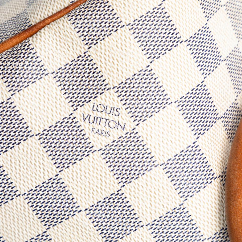 Louis Vuitton B Louis Vuitton White Damier Canvas Fabric Damier Azur Speedy 25 United States