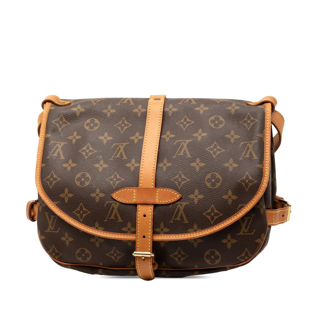 Louis Vuitton B Louis Vuitton Brown Monogram Canvas Fabric Monogram Saumur 30 France