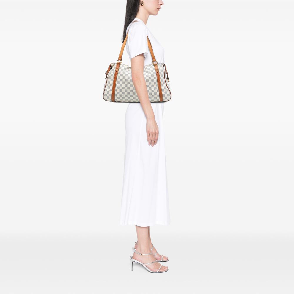 Louis Vuitton B Louis Vuitton White Damier Canvas Fabric Damier Azur Stresa GM France