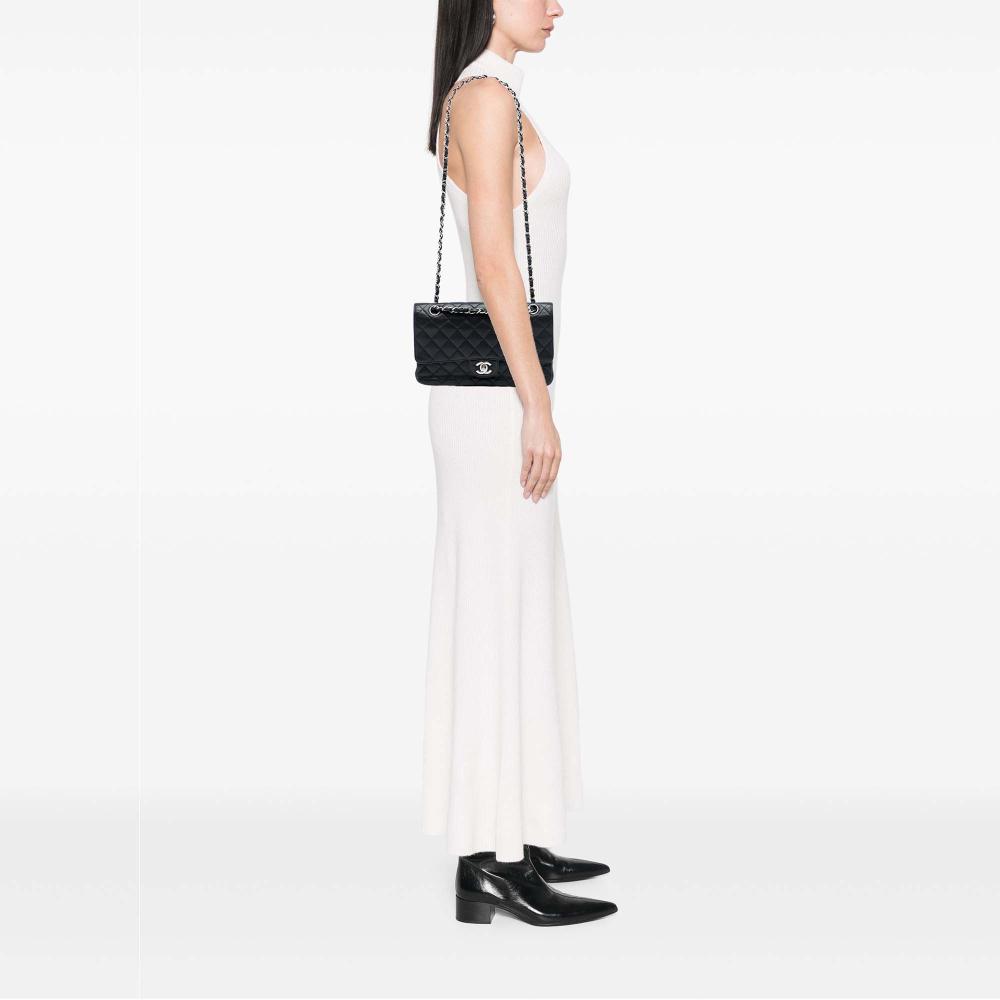 Chanel AB Chanel Black Caviar Leather Leather Medium Classic Caviar Double Flap France