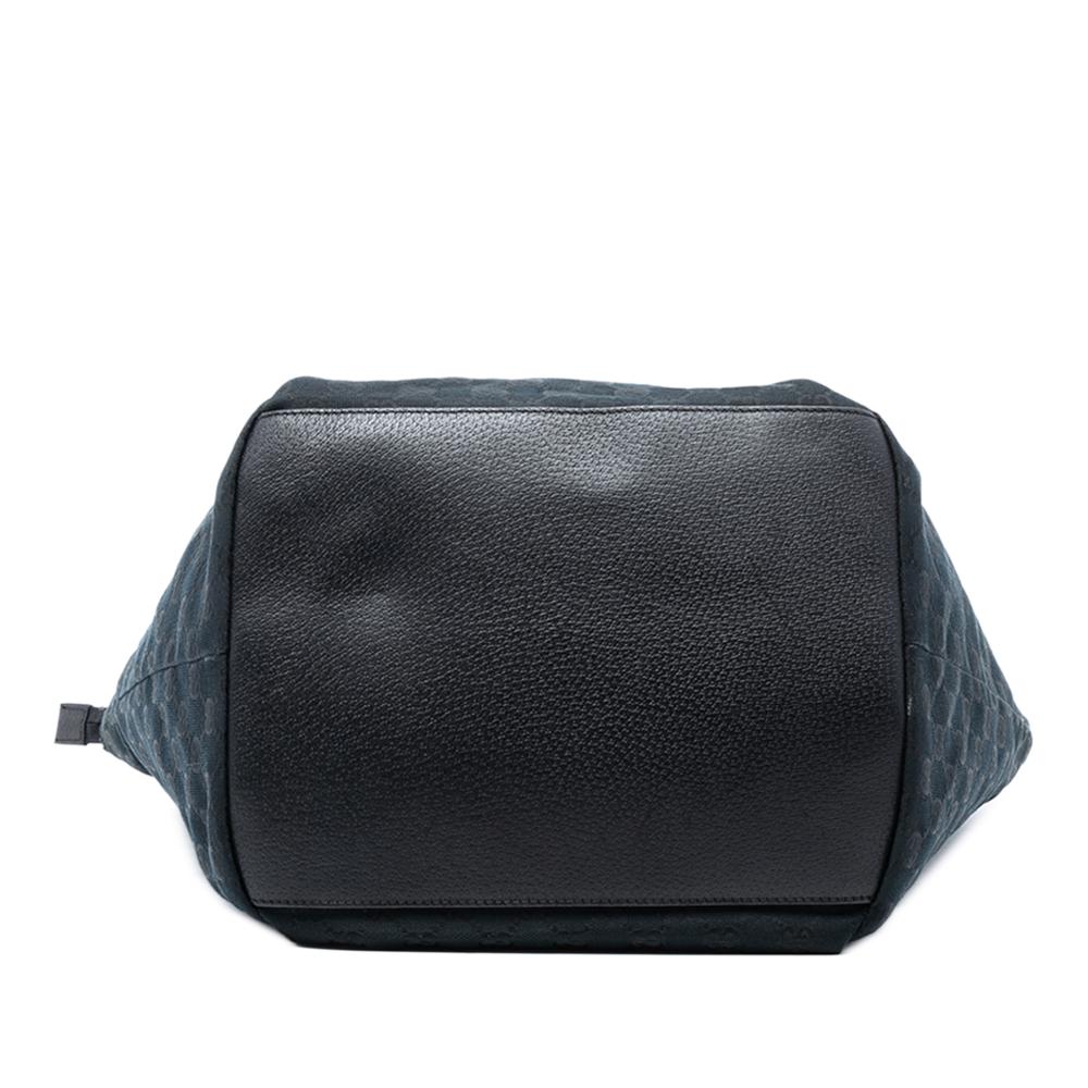 Gucci AB Gucci Black Canvas Fabric GG Web Tote Italy