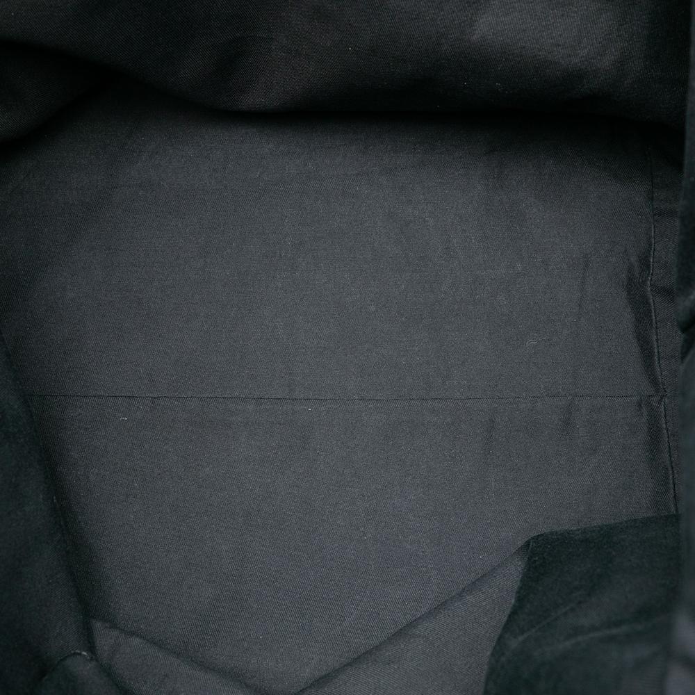 Gucci AB Gucci Black Canvas Fabric GG Web Tote Italy