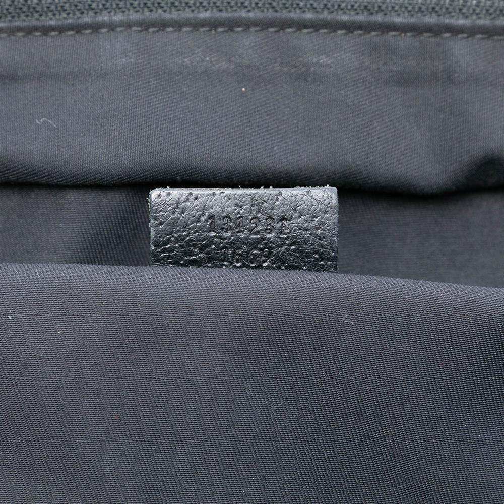 Gucci AB Gucci Black Canvas Fabric GG Web Tote Italy