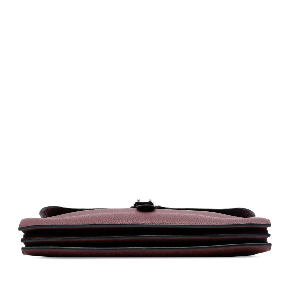 Hermès AB Hermès Red Dark Red Calf Leather Togo Sac A Depeches 38 France