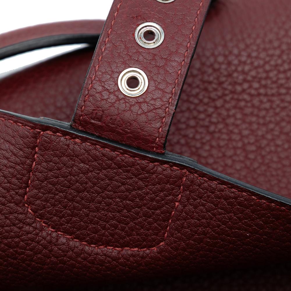 Hermès AB Hermès Red Dark Red Calf Leather Togo Sac A Depeches 38 France