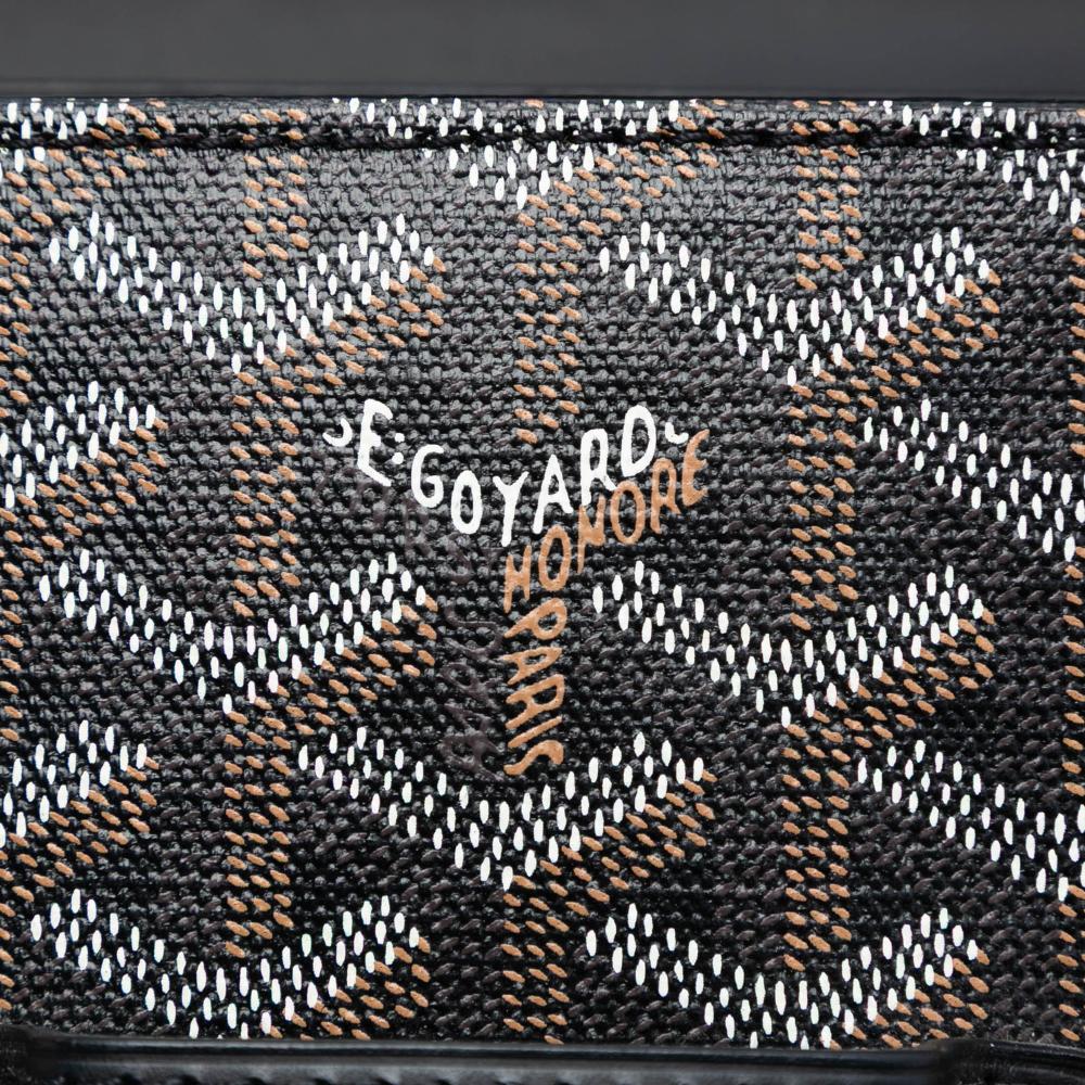Goyard AB Goyard Black Coated Canvas Fabric Goyardine Saigon Structured PM France