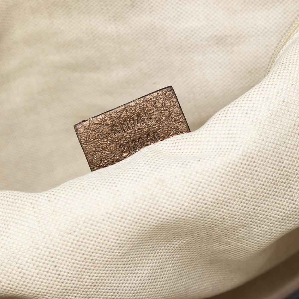 Gucci B Gucci Brown Bronze Calf Leather Medium Metallic skin Sukey Tote Italy