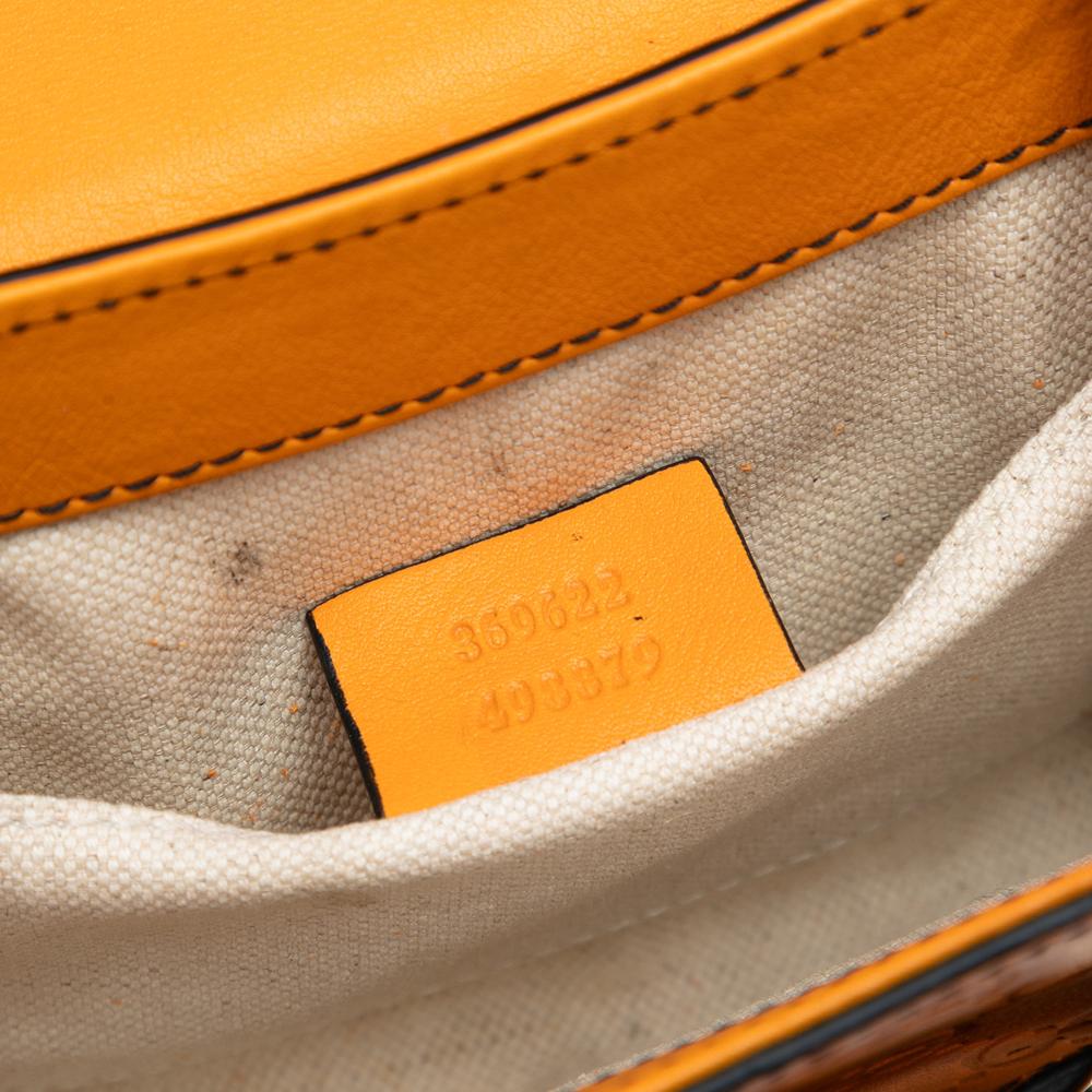 Gucci AB Gucci Orange Calf Leather Mini Guccissima Emily Crossbody Italy
