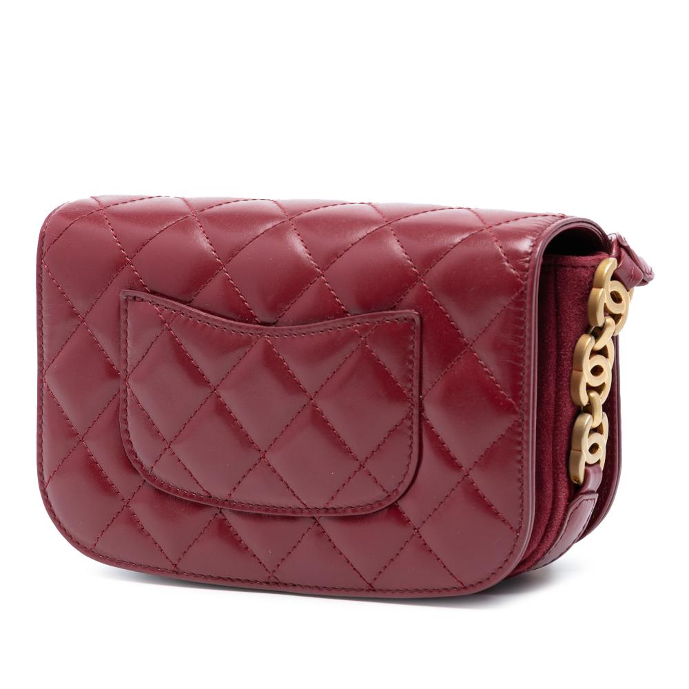 Chanel AB Chanel Red Calf Leather Mini Shiny skin My Sweet CC Flap Italy