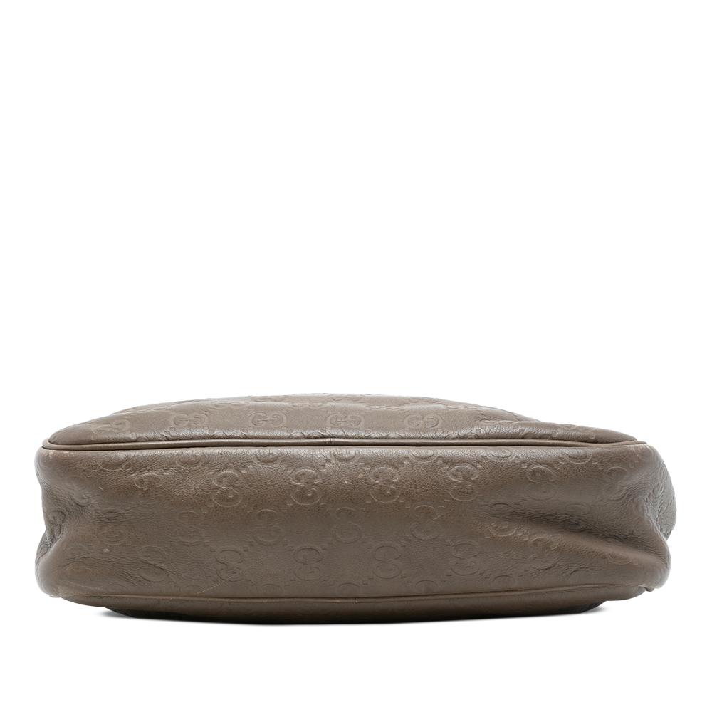 Gucci B Gucci Brown Taupe Calf Leather Guccissima Crossbody Italy