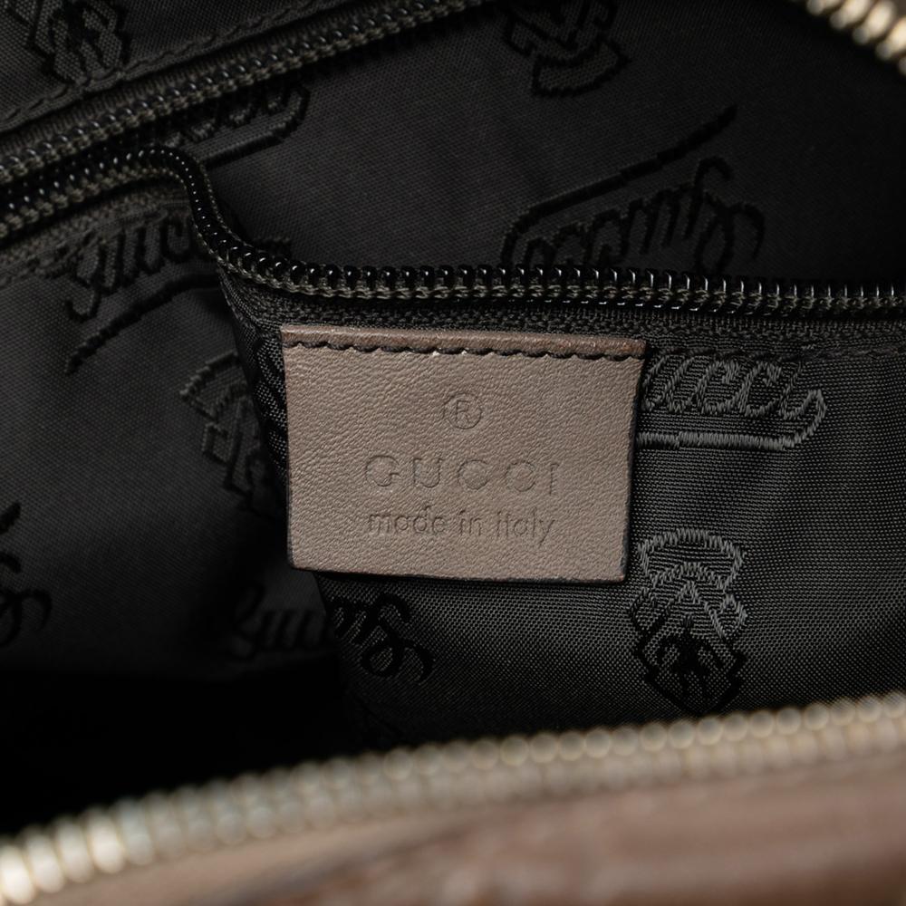 Gucci B Gucci Brown Taupe Calf Leather Guccissima Crossbody Italy