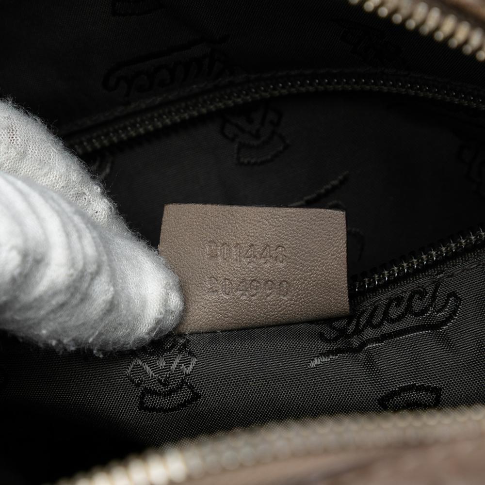 Gucci B Gucci Brown Taupe Calf Leather Guccissima Crossbody Italy