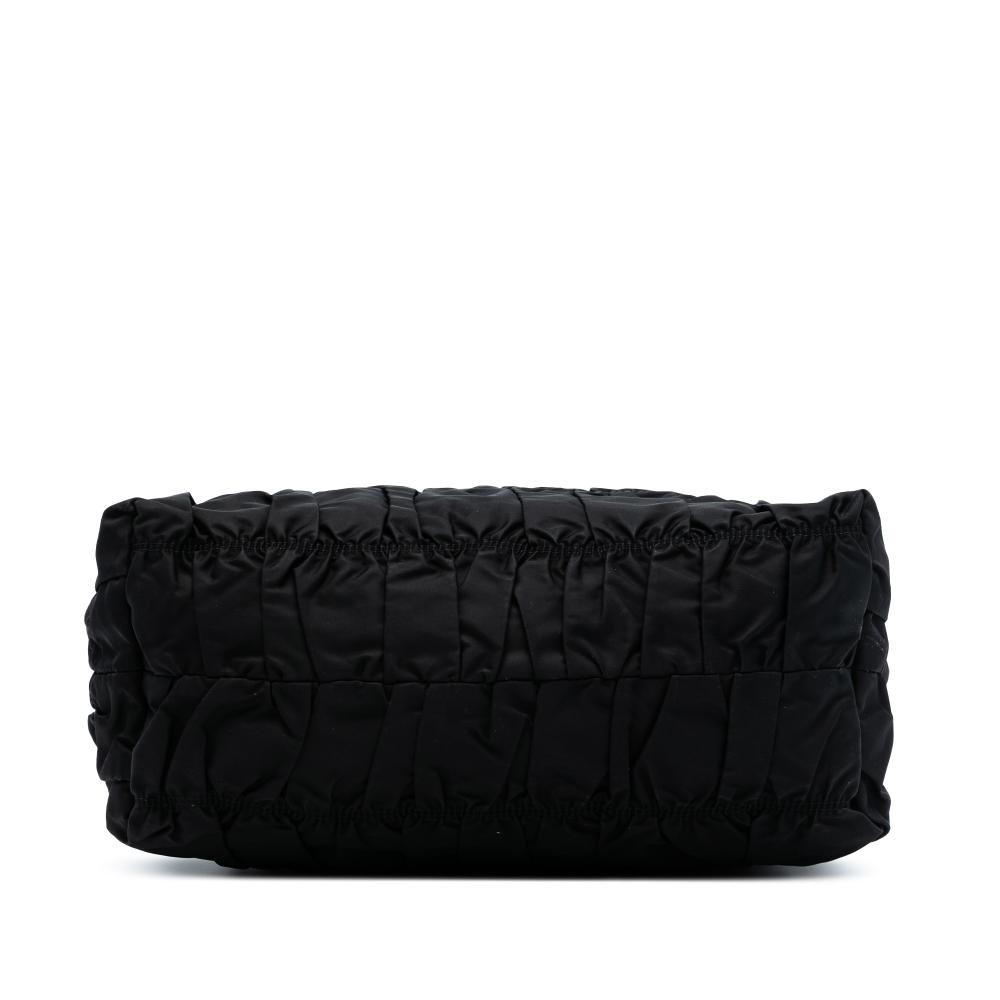 Prada AB Prada Black Nylon Fabric Tessuto Gaufre Satchel Italy