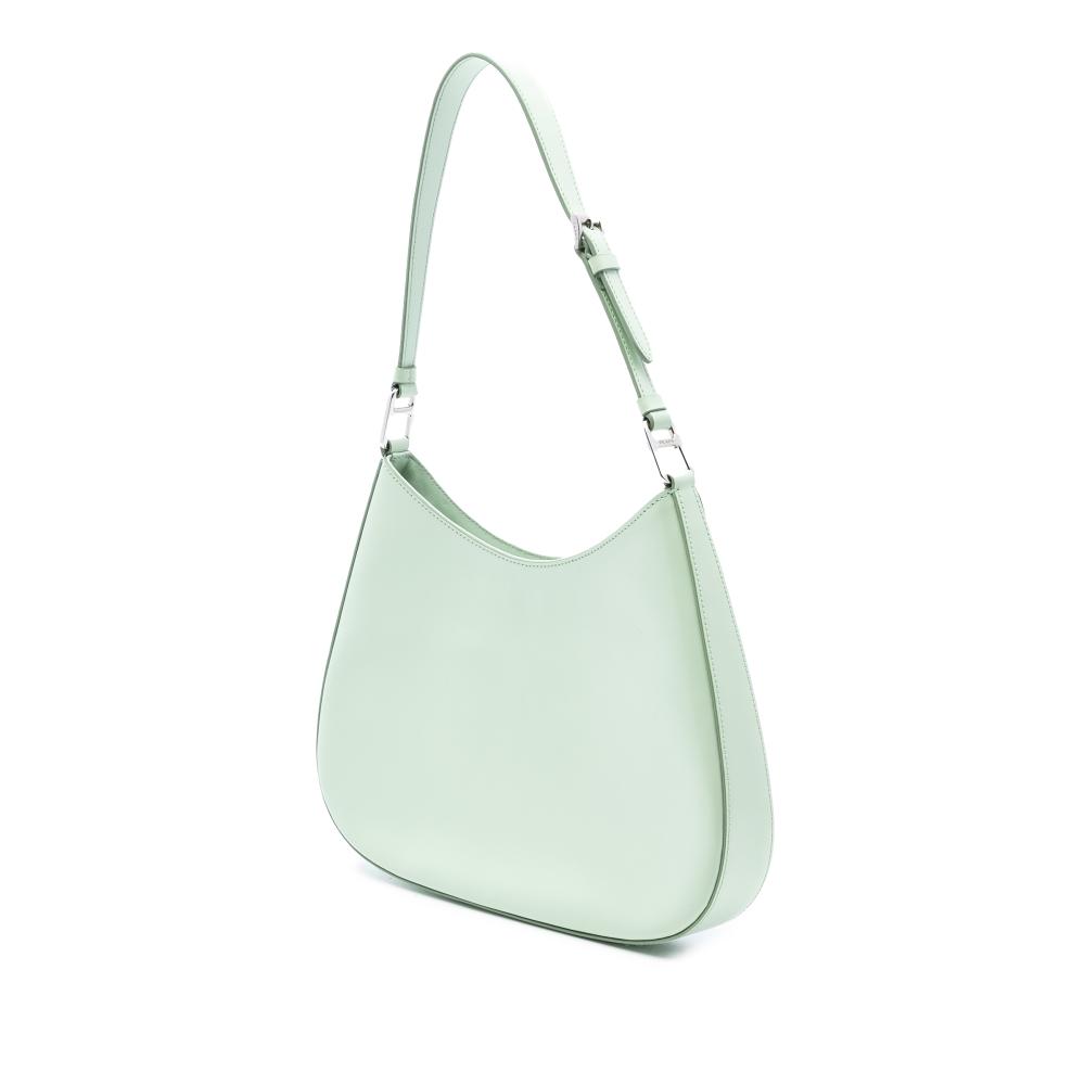 Prada AB Prada Green Mint Calf Leather Spazzolato Cleo Shoulder Bag Italy