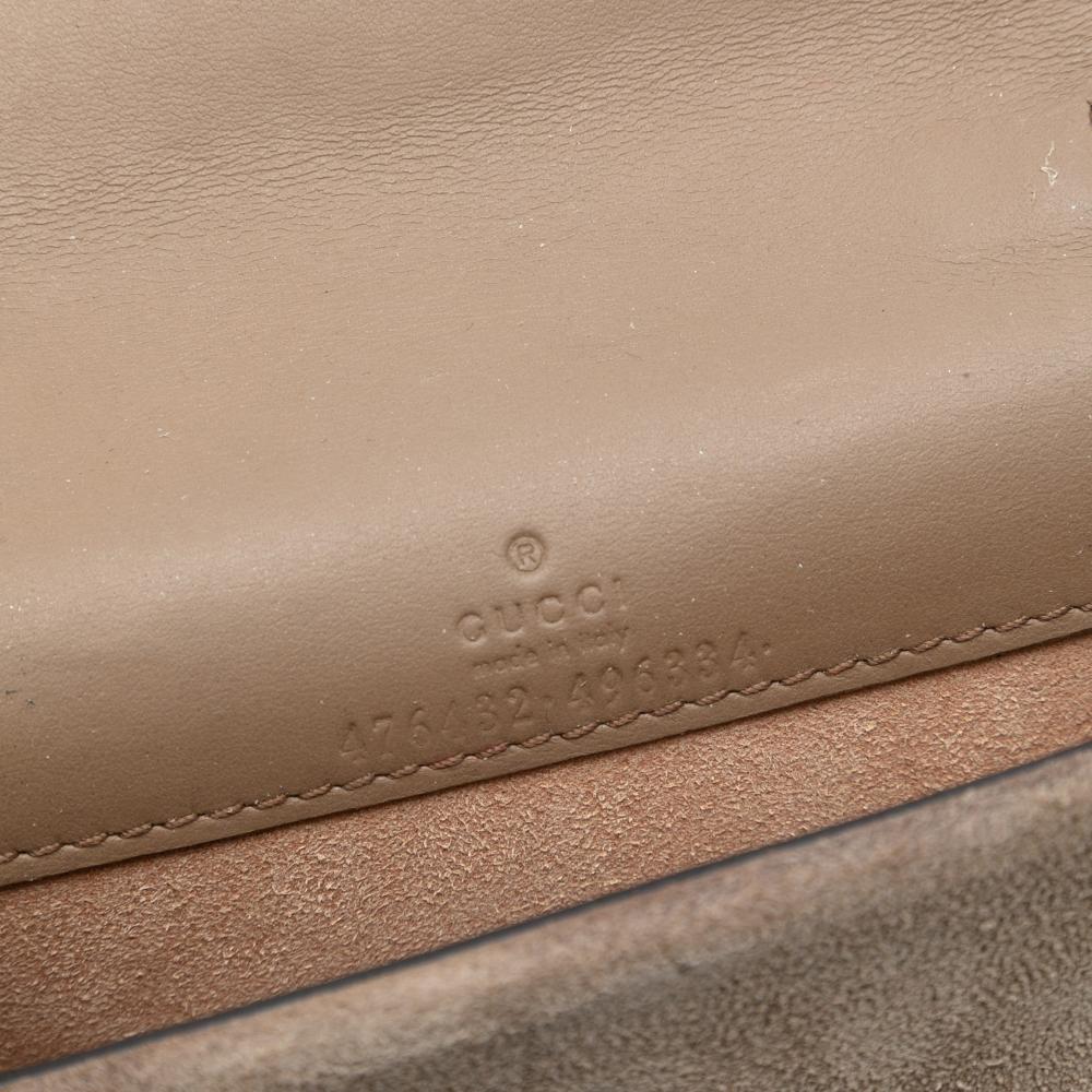 Gucci AB Gucci Brown Beige Coated Canvas Fabric Mini GG Supreme Dionysus Crossbody Italy