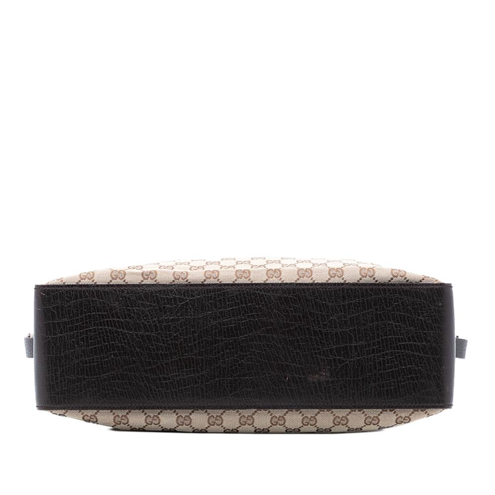 Gucci B Gucci Brown Beige Canvas Fabric GG Tote Italy