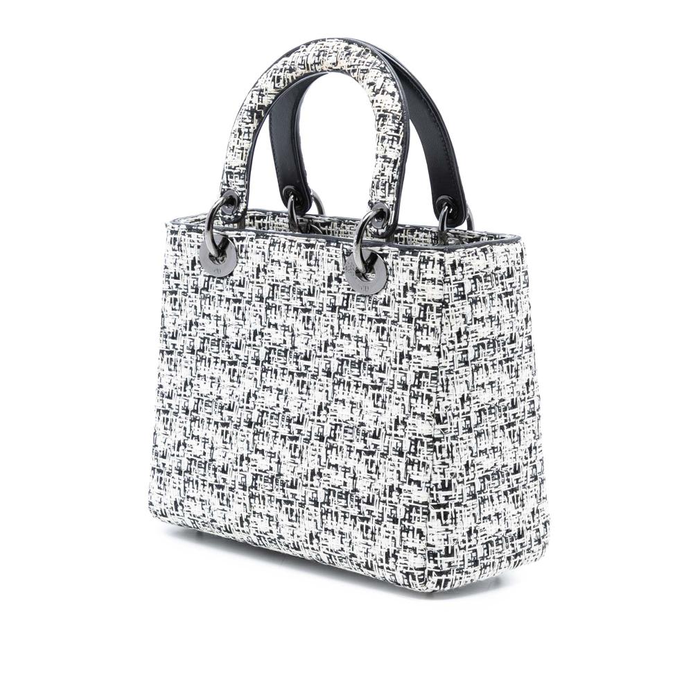 Christian Dior AB Dior White Tweed Fabric Medium Lady Dior Italy