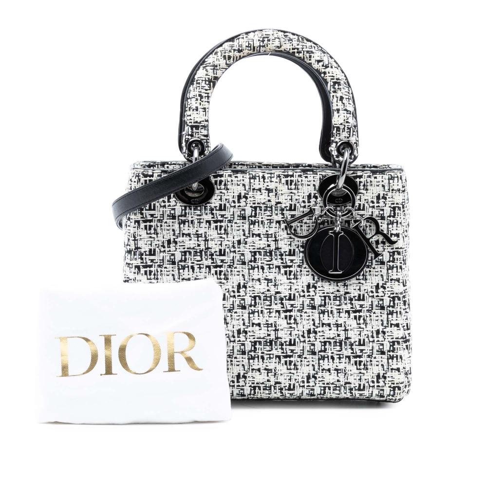 Christian Dior AB Dior White Tweed Fabric Medium Lady Dior Italy