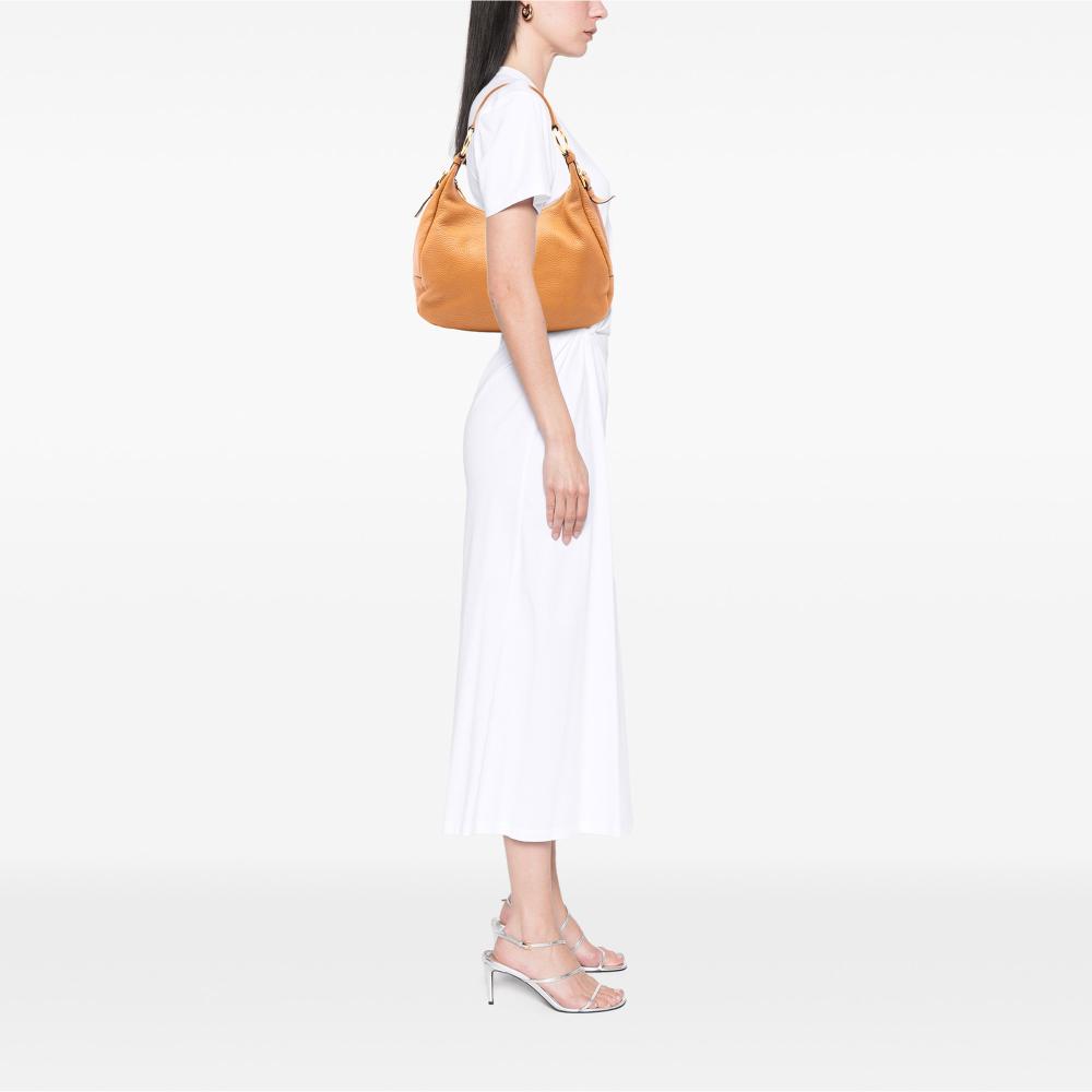 Prada B Prada Brown Caramel Calf Leather Vitello Daino Hobo Bag Italy