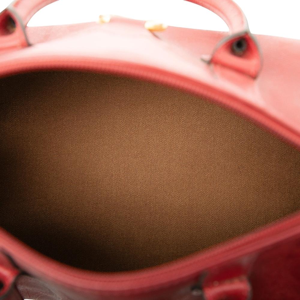 Christian Dior B Dior Red Coated Canvas Fabric Diorissimo Trotter Boston Bag France