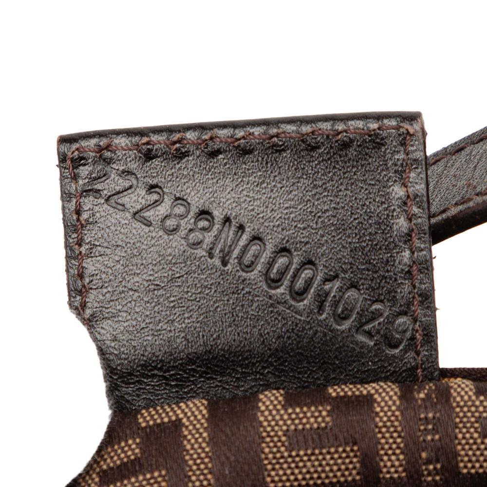 Fendi B Fendi Brown Light Brown Canvas Fabric Zucchino Handbag Italy