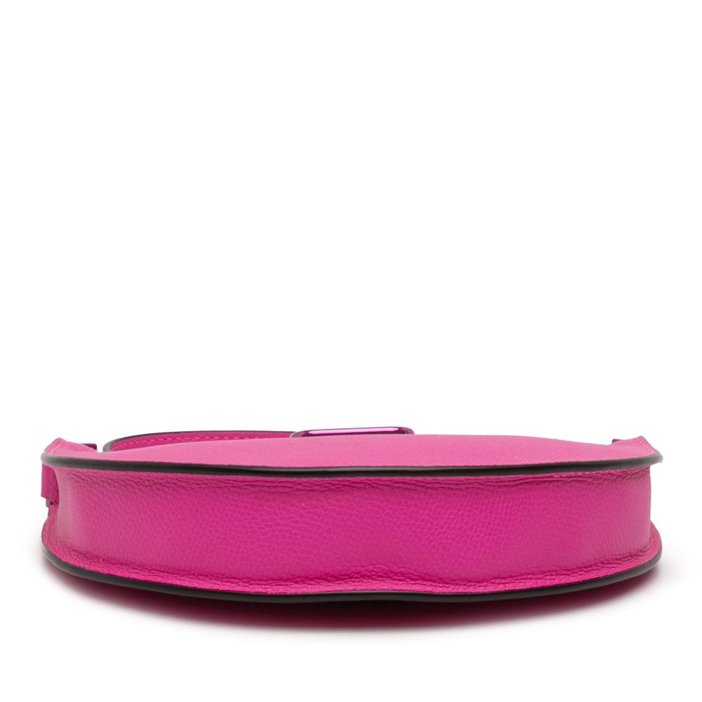 Valentino AB Valentino Pink Hot Pink Calf Leather Mini Grainy skin VLogo Hobo Italy