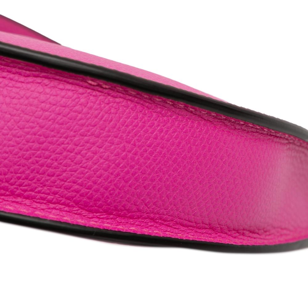 Valentino AB Valentino Pink Hot Pink Calf Leather Mini Grainy skin VLogo Hobo Italy