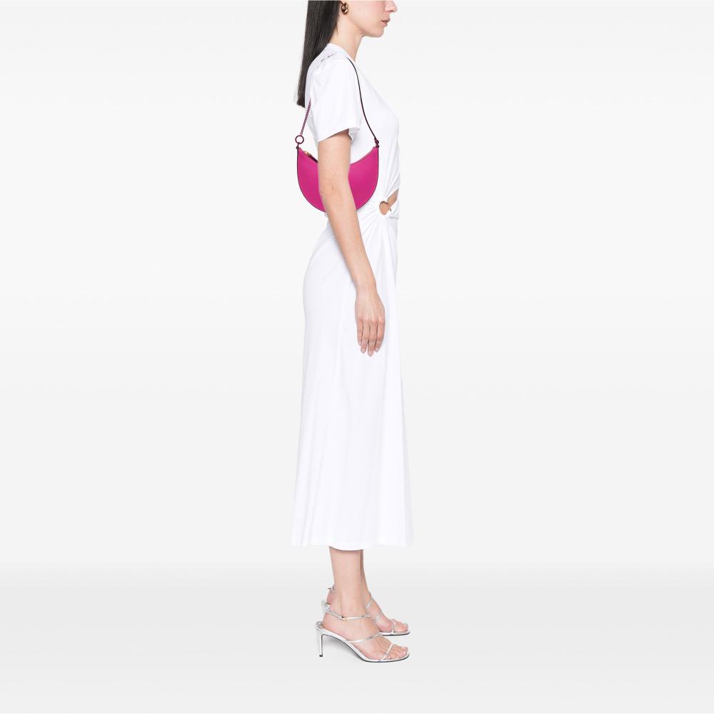 Valentino AB Valentino Pink Hot Pink Calf Leather Mini Grainy skin VLogo Hobo Italy