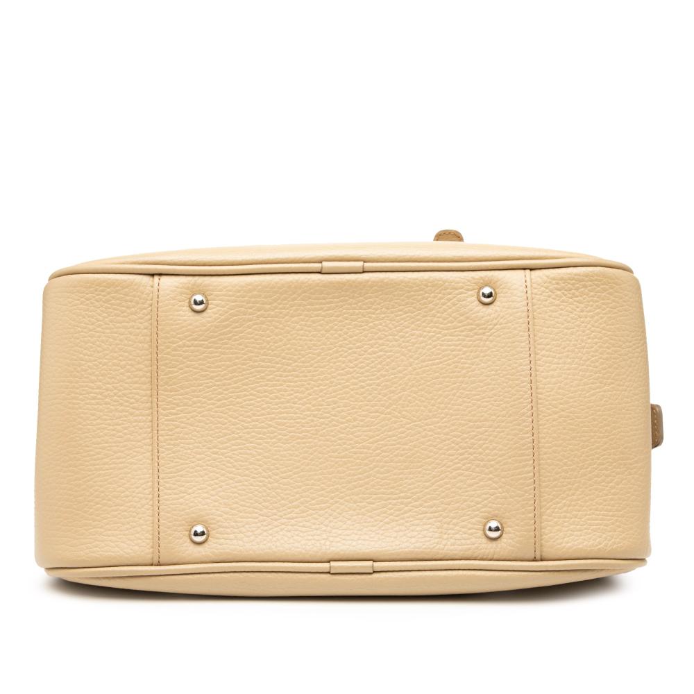 Burberry B Burberry Brown Beige Calf Leather Handbag United Kingdom