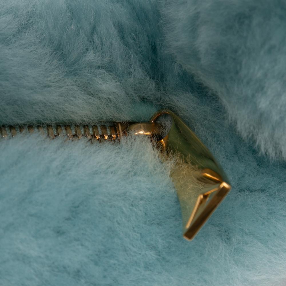 Bottega Veneta AB Bottega Veneta Blue Light Blue Fur Natural Material Mini Shearling Jodie Italy