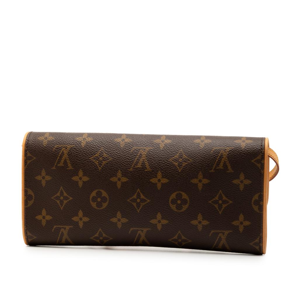 Louis Vuitton AB Louis Vuitton Brown Monogram Canvas Fabric Monogram Pochette Twin GM Spain