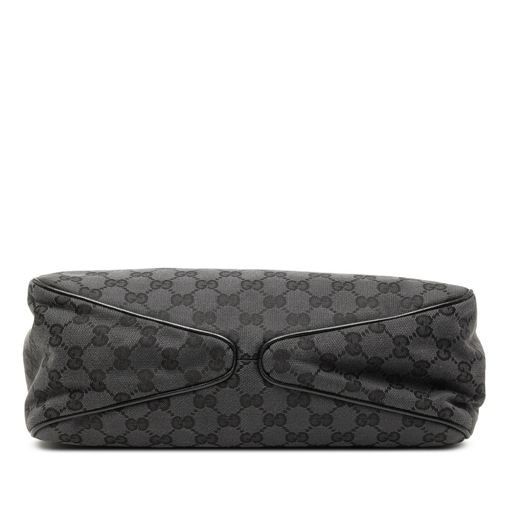 Gucci B Gucci Gray Dark Gray Canvas Fabric GG Shoulder Bag Italy