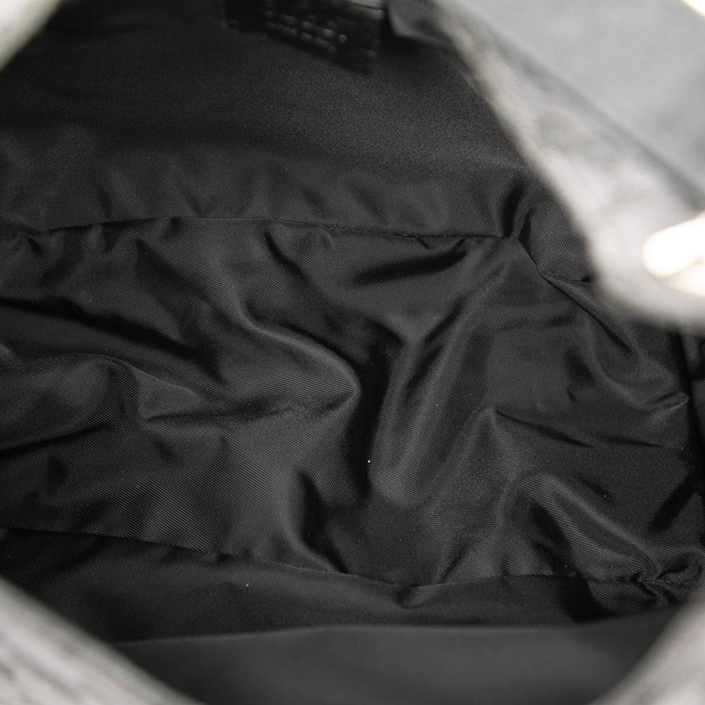 Gucci B Gucci Gray Dark Gray Canvas Fabric GG Shoulder Bag Italy