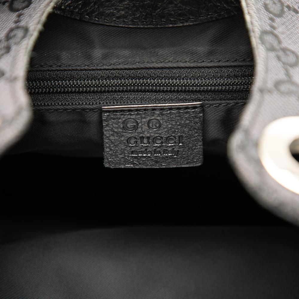 Gucci B Gucci Gray Dark Gray Canvas Fabric GG Shoulder Bag Italy