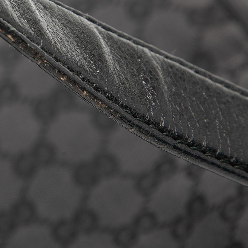 Gucci B Gucci Gray Dark Gray Canvas Fabric GG Shoulder Bag Italy