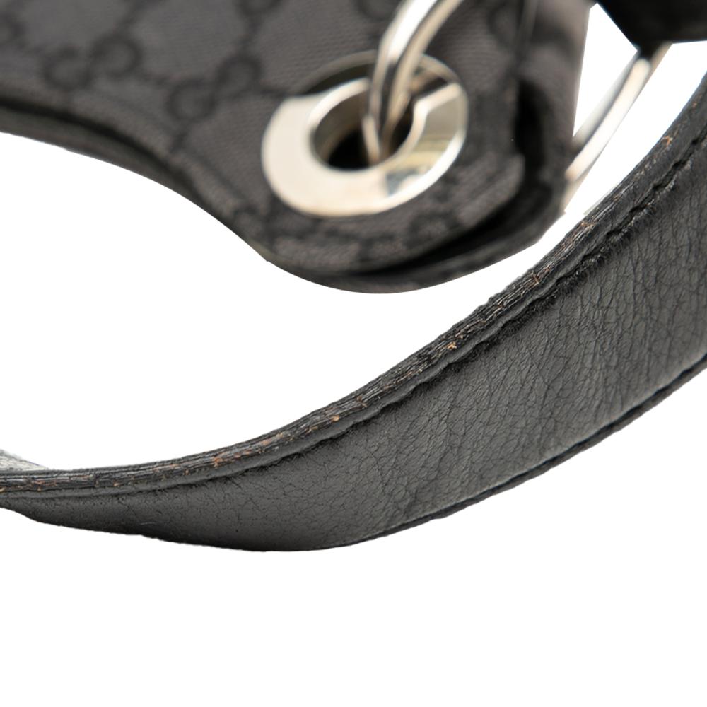 Gucci B Gucci Gray Dark Gray Canvas Fabric GG Shoulder Bag Italy