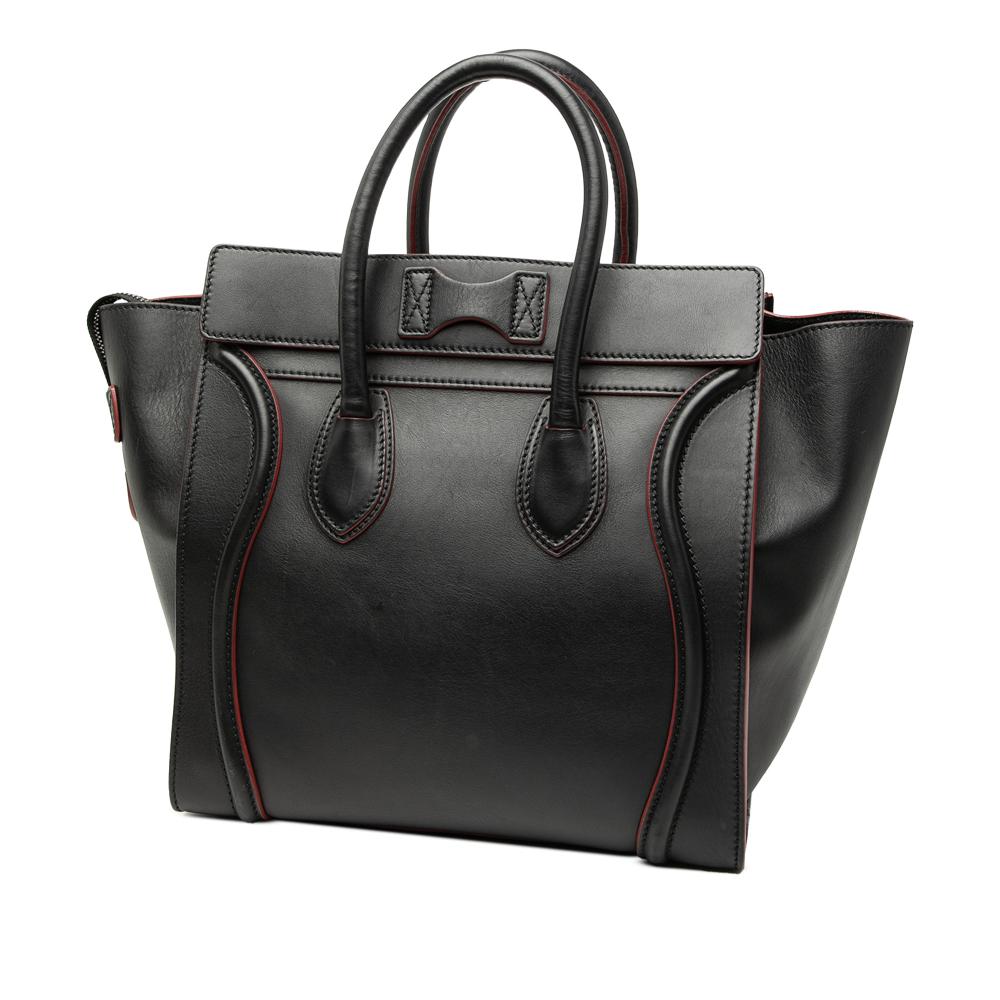 Celine B Celine Black Calf Leather Mini Bicolor Smooth skin Luggage Tote Italy