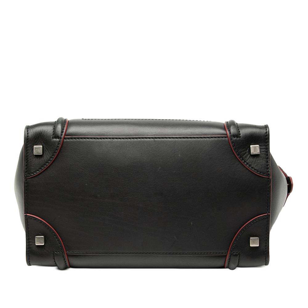 Celine B Celine Black Calf Leather Mini Bicolor Smooth skin Luggage Tote Italy