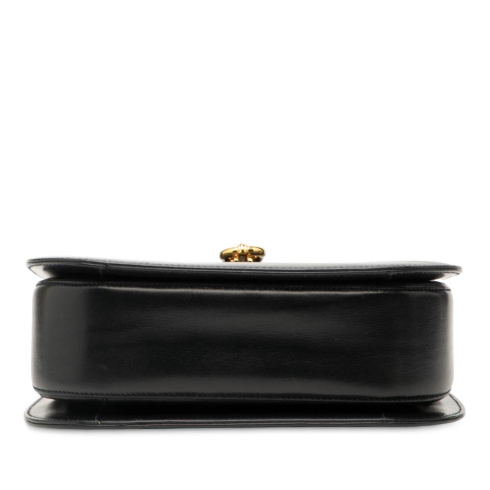 Gucci B Gucci Black Calf Leather Horsebit Top Handle Bag Italy