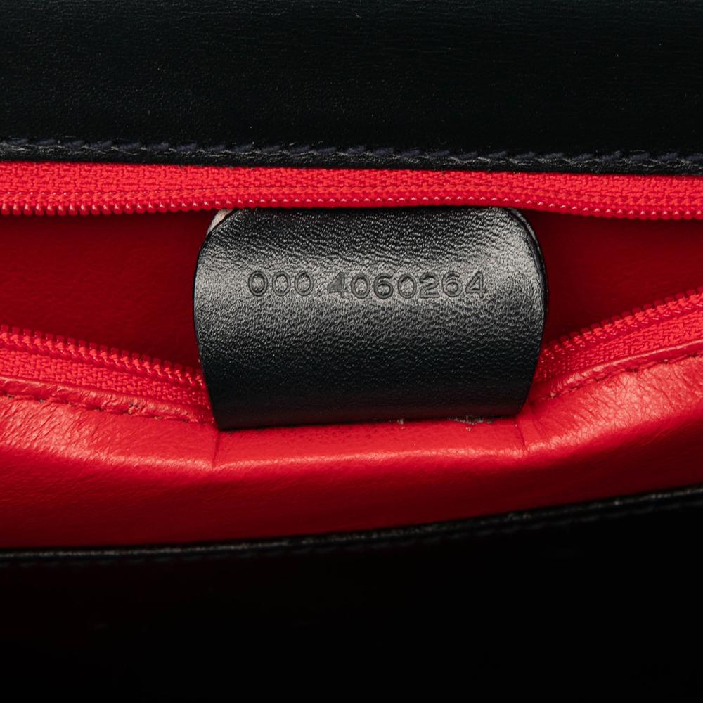 Gucci B Gucci Black Calf Leather Horsebit Top Handle Bag Italy