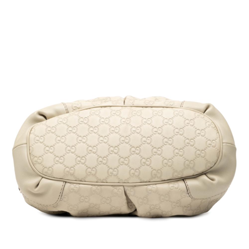 Gucci B Gucci Brown Light Beige Calf Leather Guccissima Sukey Satchel Italy