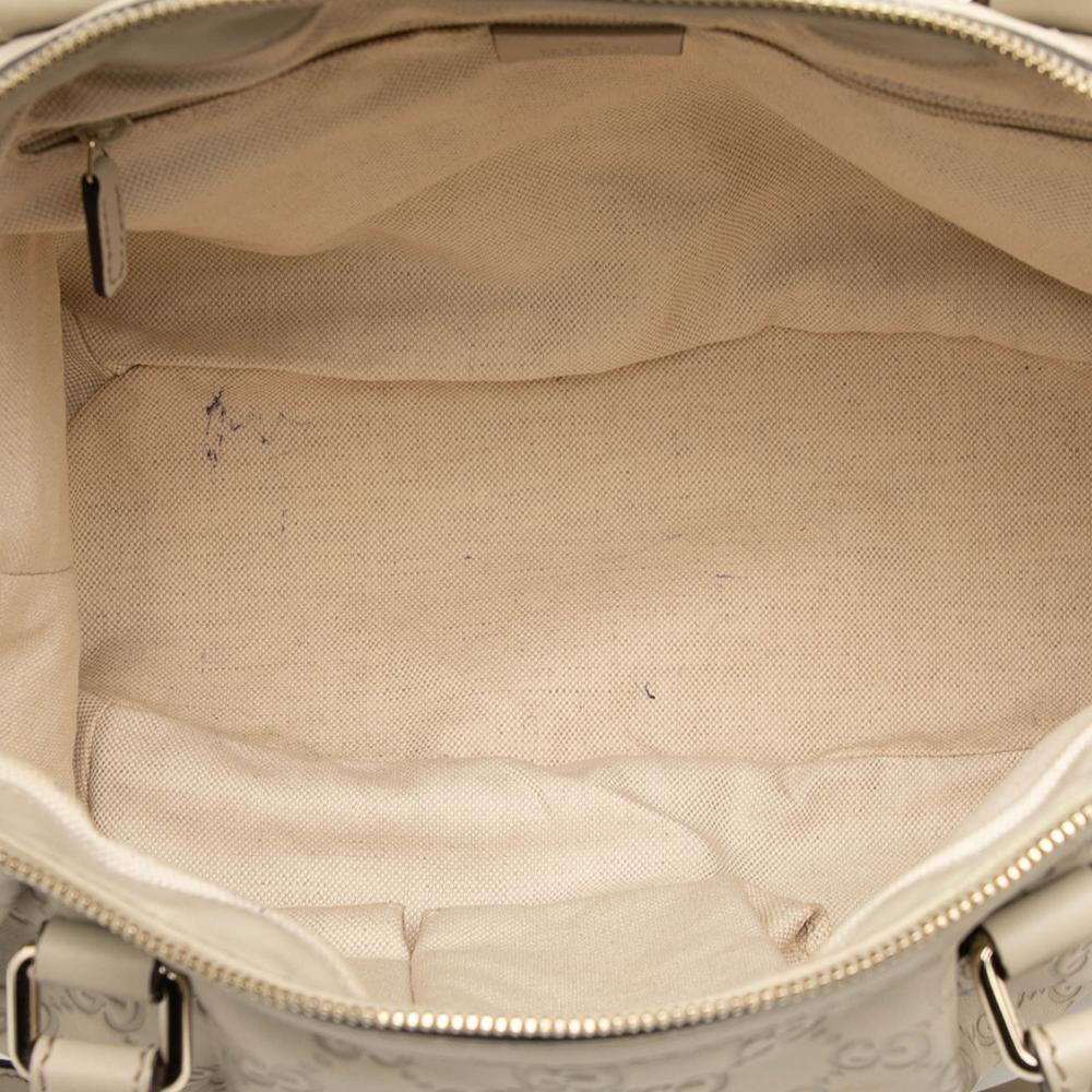 Gucci B Gucci Brown Light Beige Calf Leather Guccissima Sukey Satchel Italy